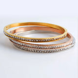316L Stainless Steel Cuff Bracelet For Women Cubic Zirconia Bracelets