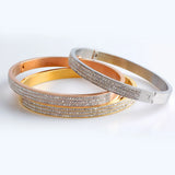 316L Stainless Steel Cuff Bracelet For Women Cubic Zirconia Bracelets