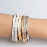 316L Stainless Steel Cuff Bracelet For Women Cubic Zirconia Bracelets