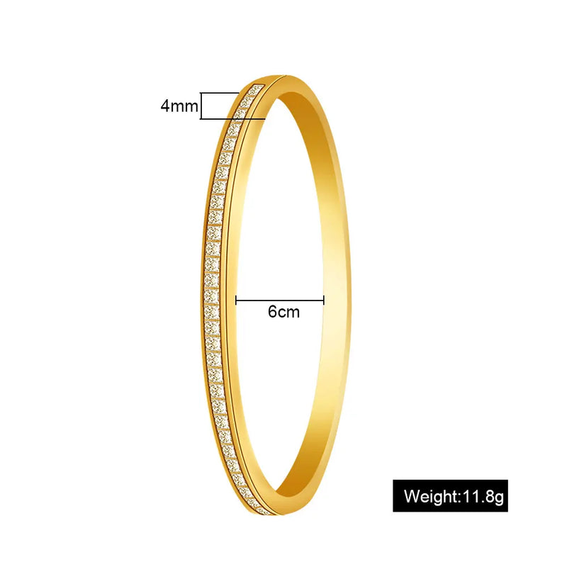 316L Stainless Steel Cuff Bracelet For Women Cubic Zirconia Bracelets