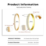 316L Stainless Steel Cuff Bracelet For Women Cubic Zirconia Bracelets