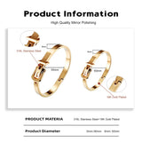 B050 Belt Buckle Bangle Stainless Steel Bracelet 3 Colors
