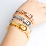 B050 Belt Buckle Bangle Stainless Steel Bracelet 3 Colors