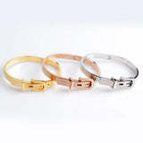 B050 Belt Buckle Bangle Stainless Steel Bracelet 3 Colors