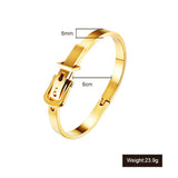 B050 Belt Buckle Bangle Stainless Steel Bracelet 3 Colors