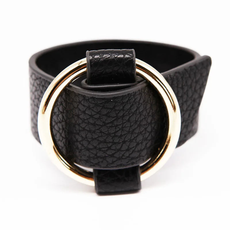Punk Exaggeration Wide Leather Bracelet for Women