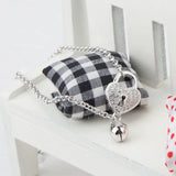 Heart Shape Lucky Bells Chain Bracelet with Zircon Stones