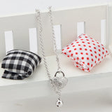 Heart Shape Lucky Bells Chain Bracelet with Zircon Stones