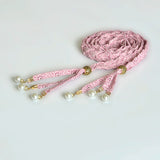 Vintage Braided Pearl Tassel Waist Chain Fringed Belt