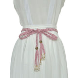 Vintage Braided Pearl Tassel Waist Chain Fringed Belt