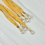 Vintage Braided Pearl Tassel Waist Chain Fringed Belt