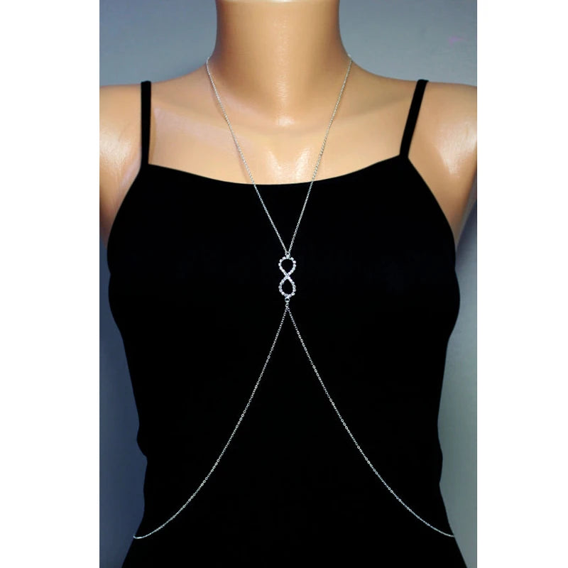 Female Bodychain Necklace Lucky Eight Body Chain Necklace