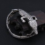 Stainless Steel Crocodile Cuff Bracelet for Men