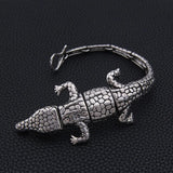 Stainless Steel Crocodile Cuff Bracelet for Men