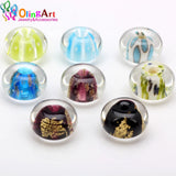 2PCS 15MM Round Glass Lampwork Beads DIY Jewelry Making