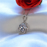 Flower Cubic Zirconia Colorful Necklace Hollow Fine Jewelry