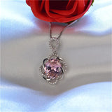 Flower Cubic Zirconia Colorful Necklace Hollow Fine Jewelry