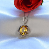 Flower Cubic Zirconia Colorful Necklace Hollow Fine Jewelry