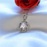 Flower Cubic Zirconia Colorful Necklace Hollow Fine Jewelry