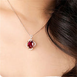 Flower Cubic Zirconia Colorful Necklace Hollow Fine Jewelry