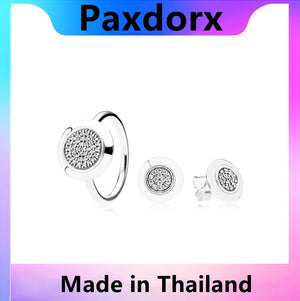 925 Sterling Silver Classic Style Ring Set and Charms Earrings