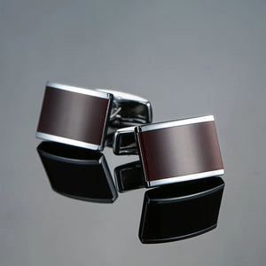 French Red Enamel Cufflinks for Men