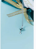 925 Silver Key Zircon Pendant Necklace