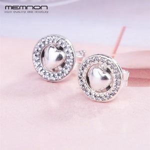 Autumn 925 Sterling Silver Forever Heart Stud Earrings for Women