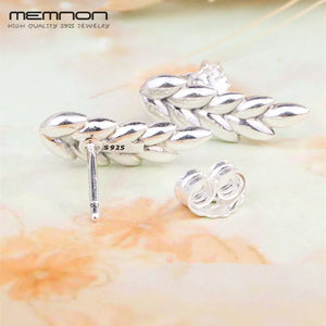 Curved Grains Silver 925 Stud Earrings for Women