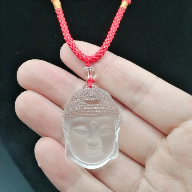 Natural Crystal Sakyamuni Pendant Buddha Head Hanging Fall Safe and Secure