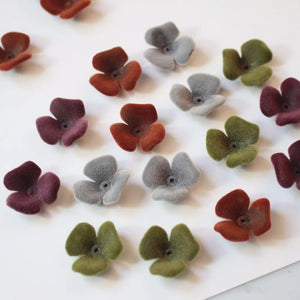 23mm Flocking Cartoon Flowers Resin Beads DIY Jewelry Earrings Pendants