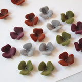 23mm Flocking Cartoon Flowers Resin Beads DIY Jewelry Earrings Pendants