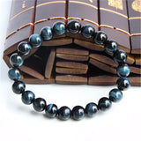 Natural Tiger's Eyes Gem Stone Round Beads Bracelets For Women