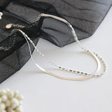 925 Silver Double Chain Ankle Bracelet for Women