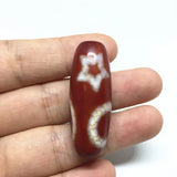 Red Agate Sun+moon+star Natural Tibetan Dzi Beads 15x40mm