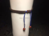 Red DZI 10*30mm 21eyes bracelet woven rope diamond knot safety knot