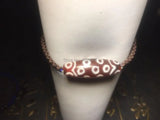 Red DZI 10*30mm 21eyes bracelet woven rope diamond knot safety knot
