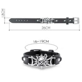 Skeleton Skull Star Eye Punk Gothic Rock Leather Bracelet