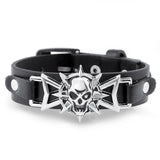 Skeleton Skull Star Eye Punk Gothic Rock Leather Bracelet