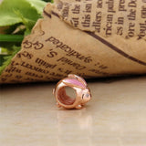 925 Silver Bead Rose Bunny Charm for Bracelet Bangle