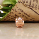 925 Silver Bead Rose Bunny Charm for Bracelet Bangle