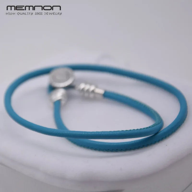 Summer Leather Hand Bracelets 925 Silver Charms DIY Women BR070