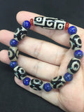 Tibet Dzi Bracelet with lapis lazuli Beads 9 Eyes and 3 eyes Dzi Beads Stone