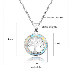 Women Round Fire Opal Necklace 925 Sterling Silver