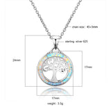 Women Round Fire Opal Necklace 925 Sterling Silver