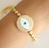 Evil Eye CZ & Enamel Women's Bracelets Pulseira Jewelry