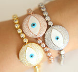 Evil Eye CZ & Enamel Women's Bracelets Pulseira Jewelry