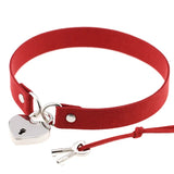 Heart Pendant Faux Leather Choker Necklace 16 Colors