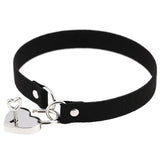 Heart Pendant Faux Leather Choker Necklace 16 Colors