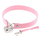 Heart Pendant Faux Leather Choker Necklace 16 Colors
